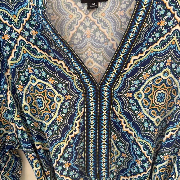 Tacera Multicolor Boho Patterned Dress. Smoke & pet free home. Easy care. - Picture 3 of 6